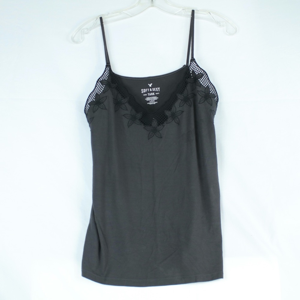 American Eagle Outfitters Soft & Sexy Dark Gray Tank Top Womens Size L
